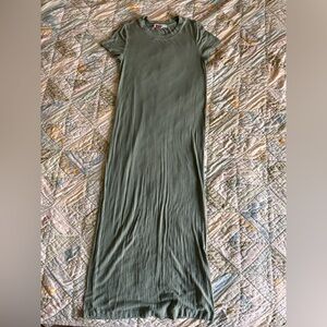 Free People Green Raglan Sleeve Sheath Dress